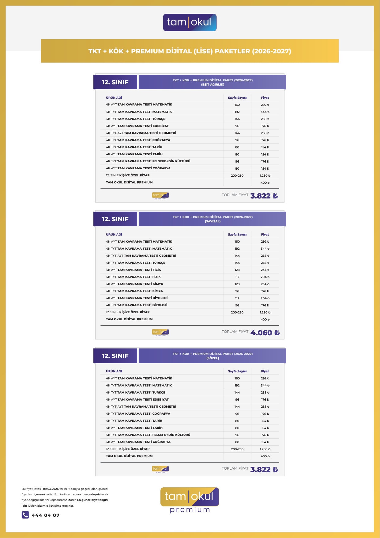 TKT+KOK+PREMIUM FIYAT LISTESI 2026-27