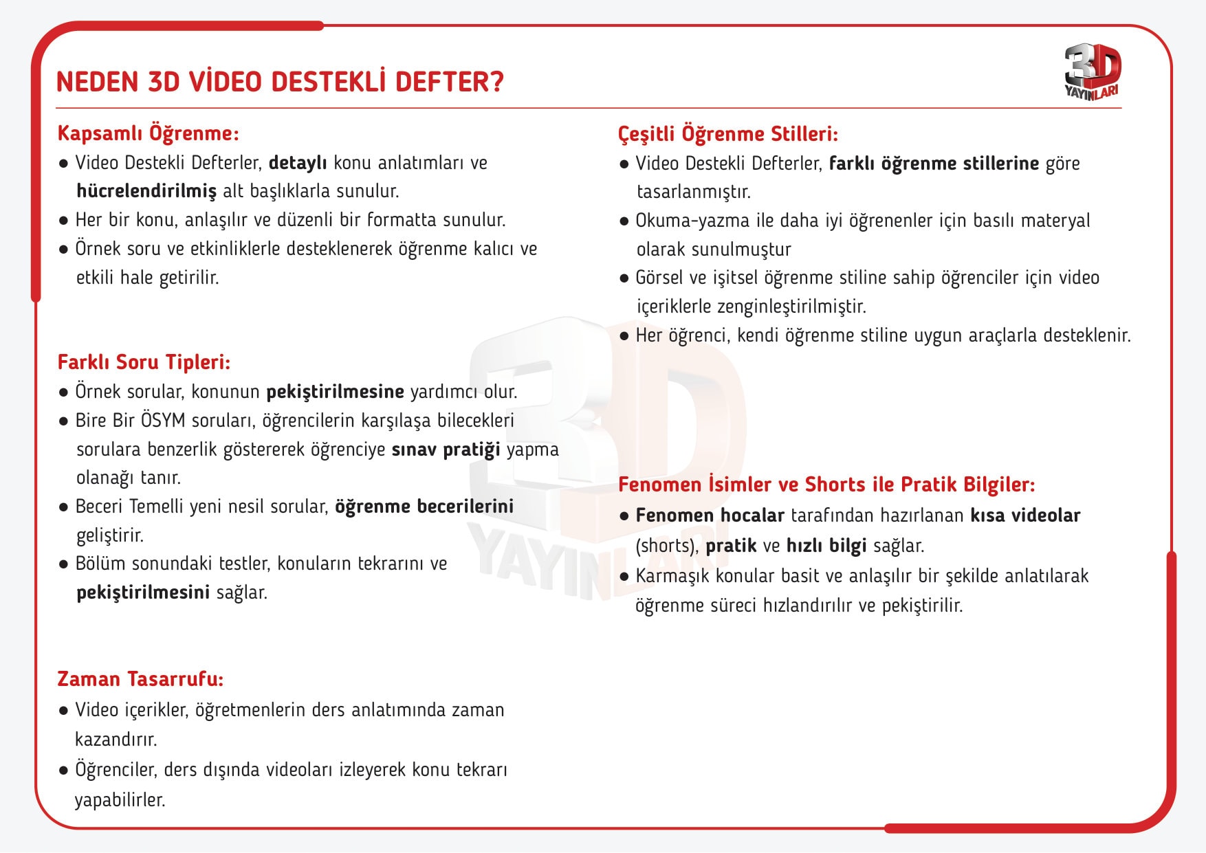 Neden 3D Video Destekli Defter