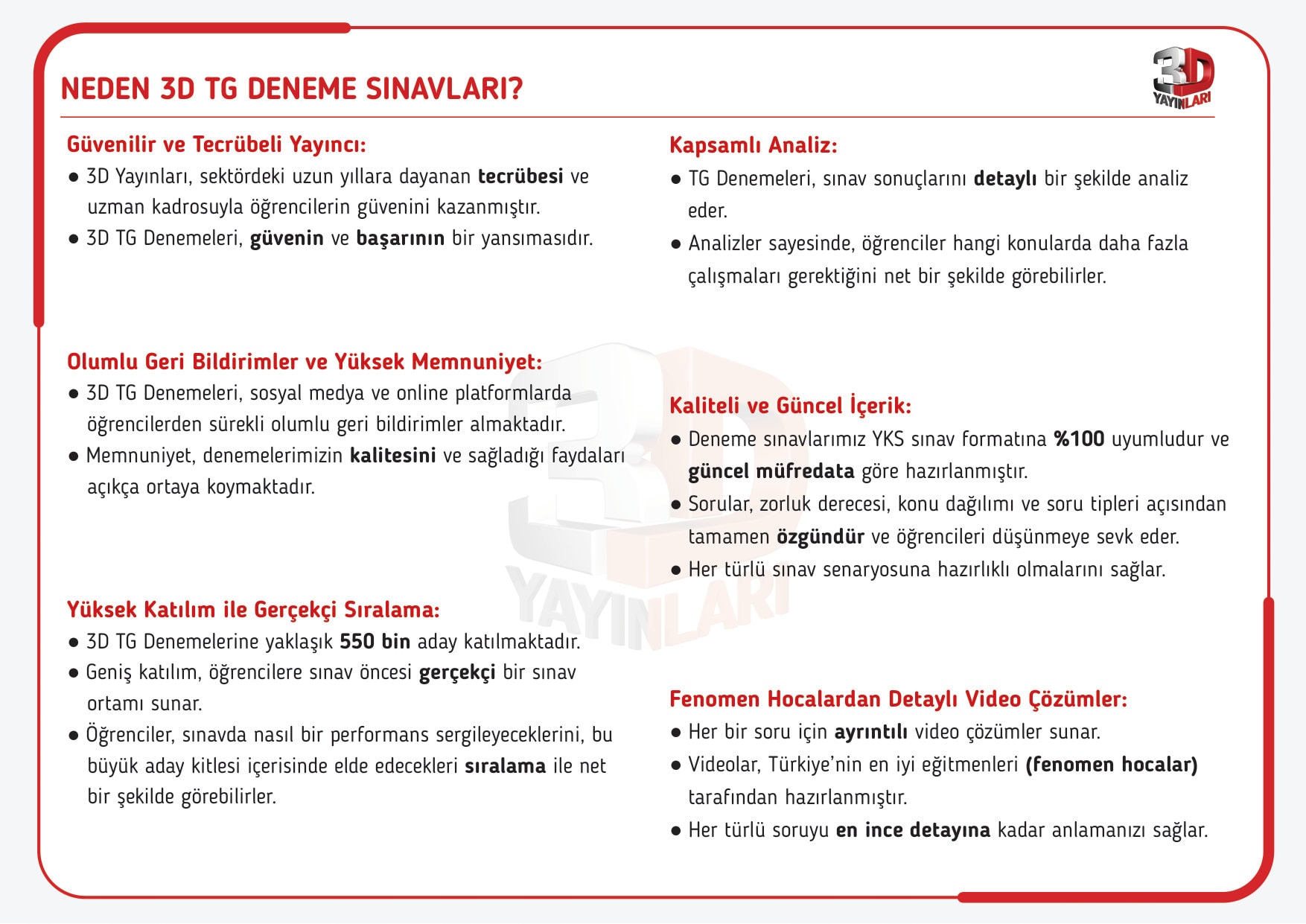 Neden 3D TG Deneme Sınavları