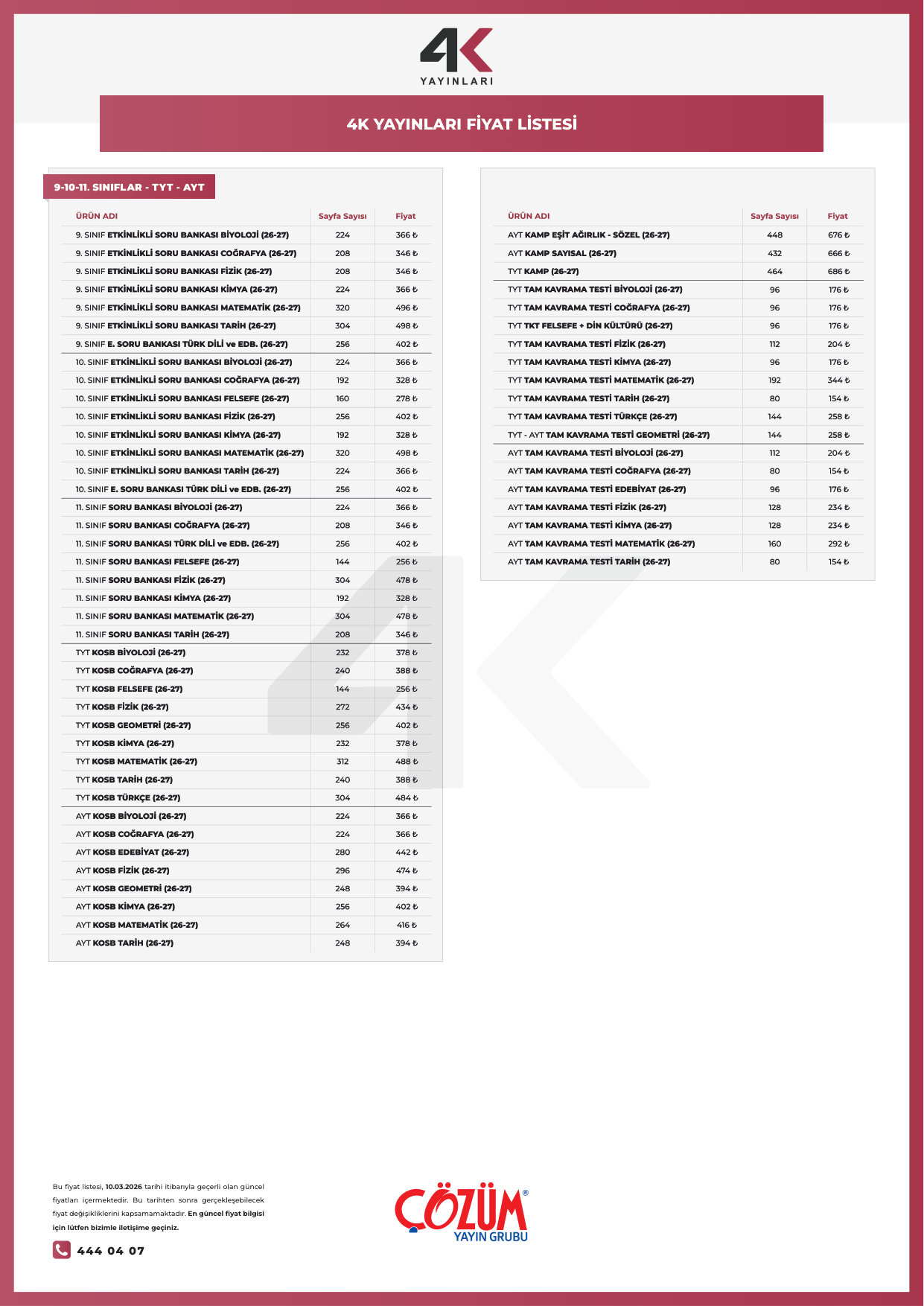 4K FIYAT LISTESI 26-27 — sayfa 1
