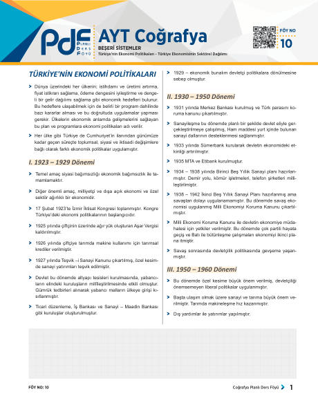 AYT Coğrafya PDF öğrenci
