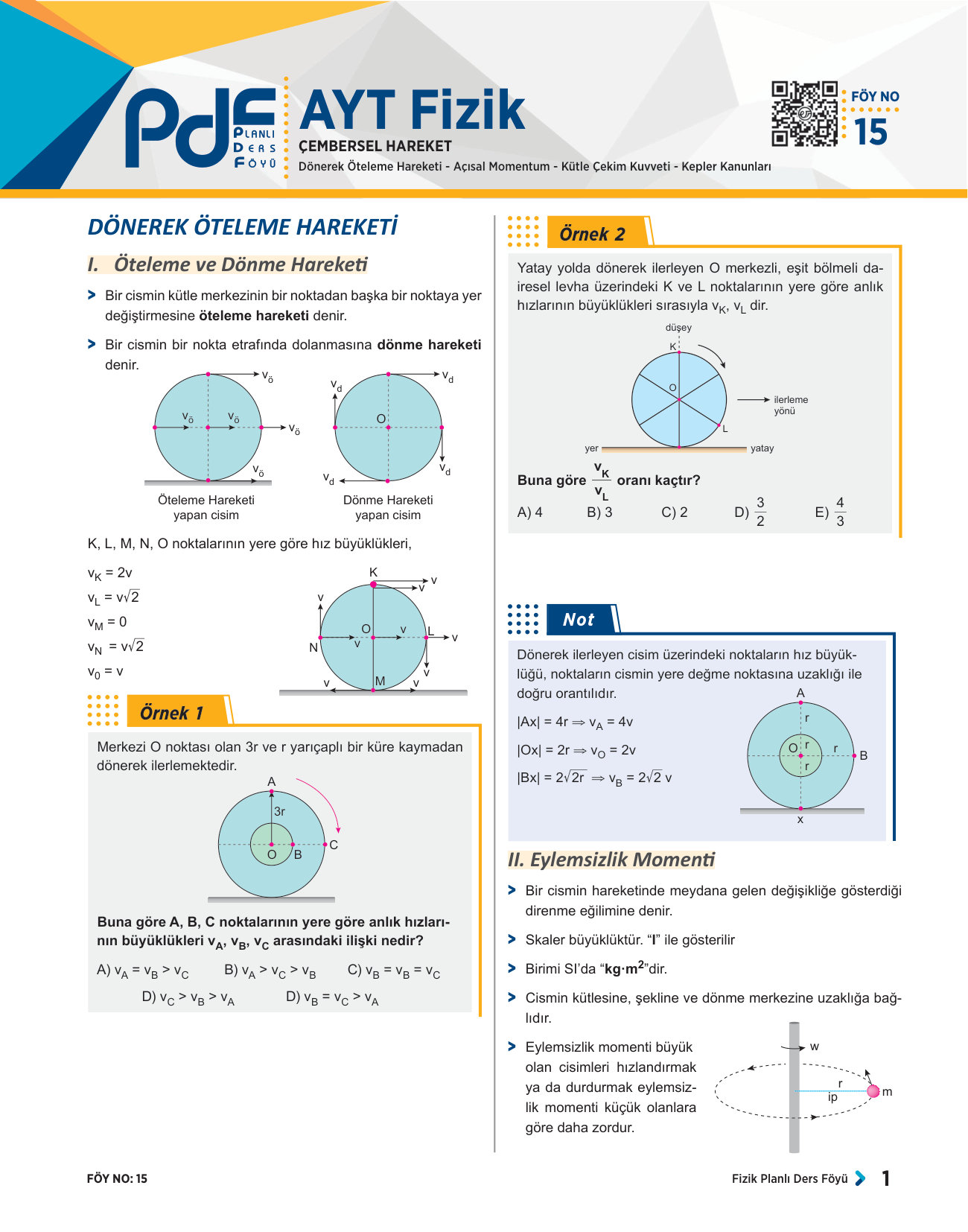 AYT PDF FİZİK — sayfa 1