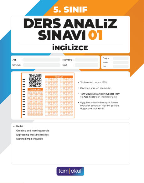 5 sınıf İngilizce Das