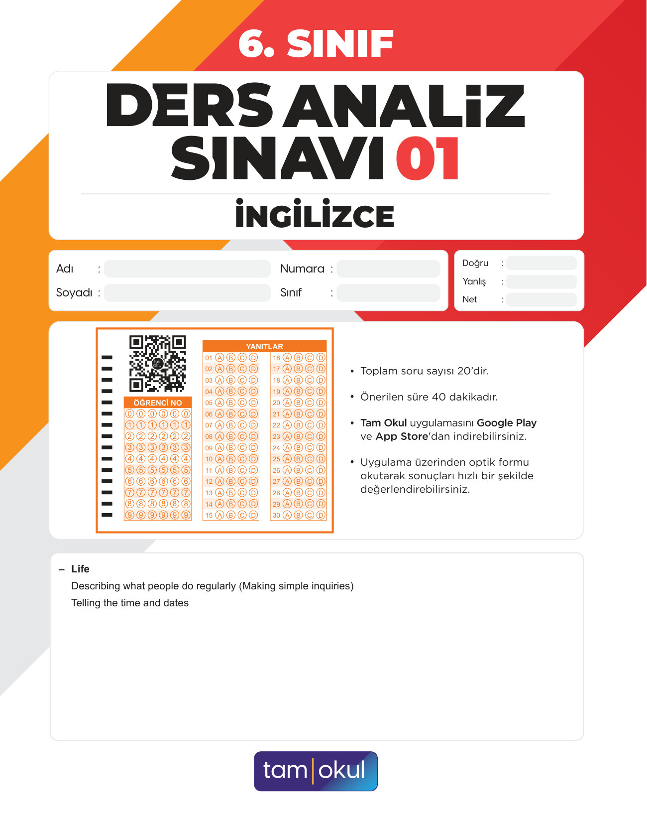 6 sınıf İngilizce Das — sayfa 1