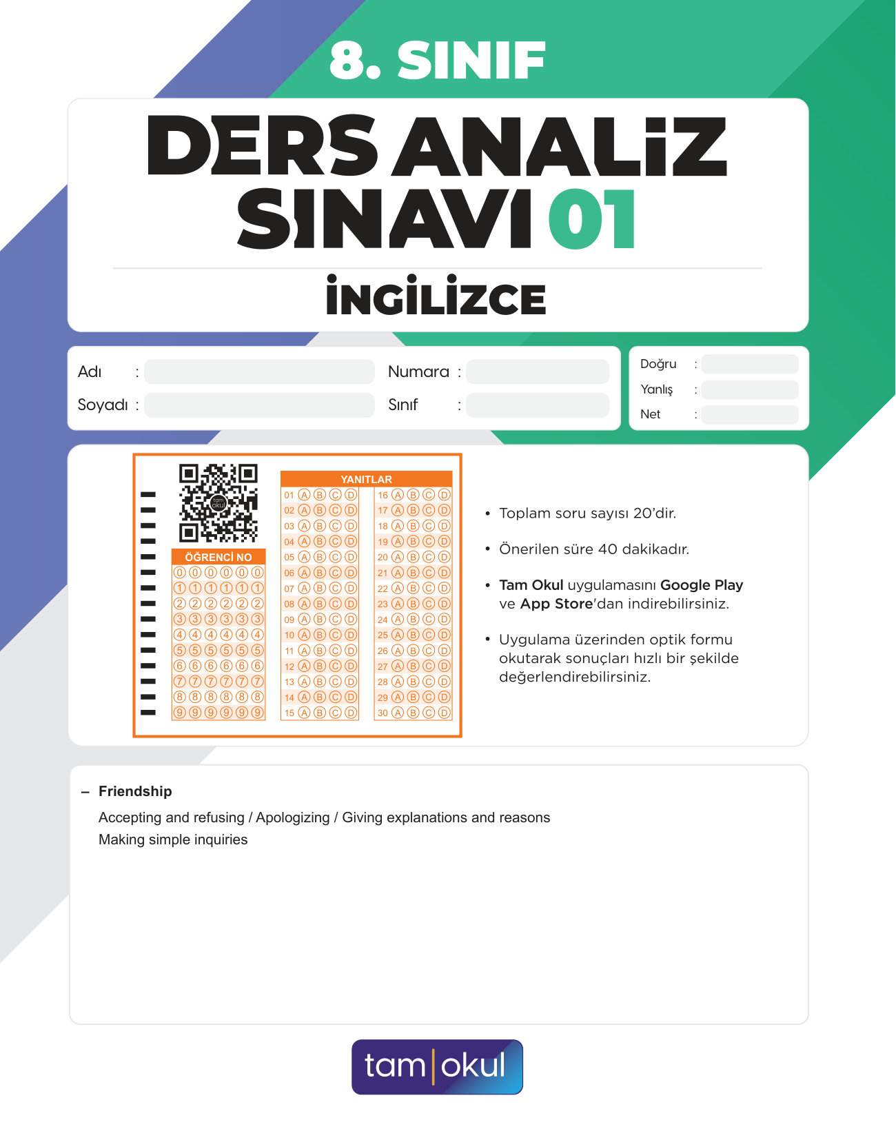 8 sınıf İngilizce Das — sayfa 1
