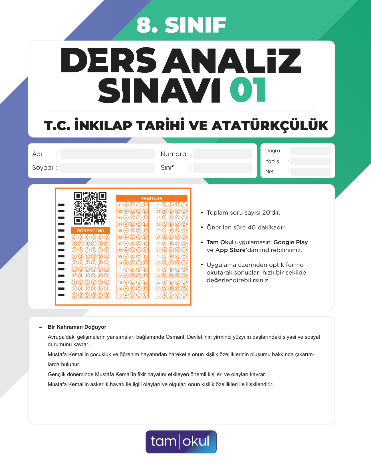 8 sınıf T.C İnkılap Tarihi ve Atatürkçülük Das — sayfa 1