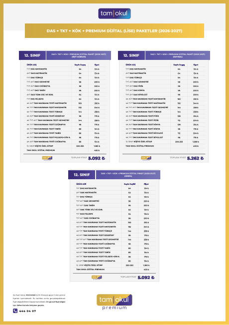 DAS+TKT+KOK+PREMIUM FIYAT LISTESI 2026-27